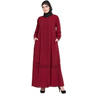 Front open Cardigan abaya- Red color